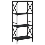 vidaXL Bibliothèque à 4 niveaux noir 59x35x132 cm bois d'ingénierie