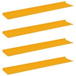 vidaXL Étagère flottante 4 Pièces Jaune moutarde 100 x 18 x 2 5 cm Acier