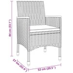 vidaXL Mobilier à dîner de jardin 3 Pièces Résine tressée Gris