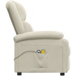 vidaXL Fauteuil électrique de massage Crème Velours