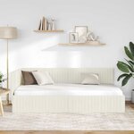 vidaXL Cadre de lit d'angle Crème 100 x 200 cm Velours