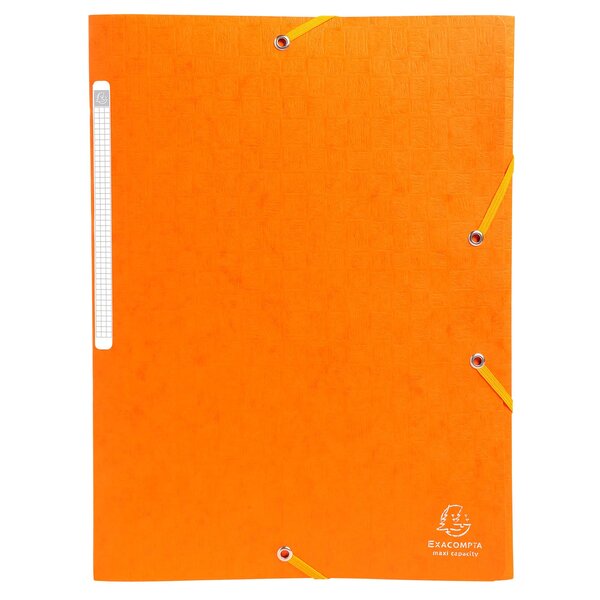 Chemises À Élastiques Carte Lustrée 3 Rabats Monobloc - Orange - Exacompta