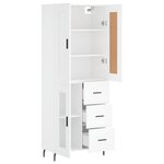 vidaXL Buffet haut Blanc 69 5x34x180 cm Bois d'ingénierie