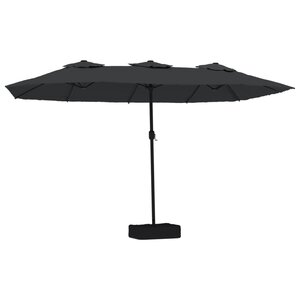 vidaXL Parasol de jardin à double tête noir 449x265 cm