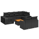 vidaXL Salon de jardin 11 Pièces avec coussins noir résine tressée