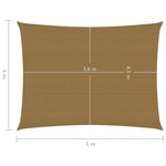 vidaXL Voile d'ombrage 160 g/m² Taupe 4x5 m PEHD