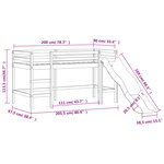 vidaXL Lit mezzanine enfants avec tour sans matelas bleu 90x200 cm