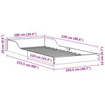 vidaXL Cadre de lit Marron cire 100 x 220 cm Bois massif en pin