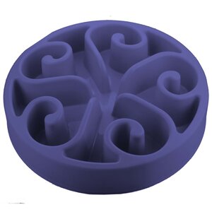 EAT SLOW LIVE LONGER Mangeoire lente Original Bleu L