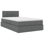vidaXL Lit avec rangement et matelas Gris foncé 120 x 190 cm