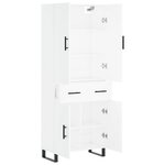 vidaXL Buffet haut Blanc 69 5x34x180 cm Bois d'ingénierie