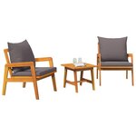 vidaXL Ensemble bistrot Marron 45 x 45 x 38cm Bois d'acacia massif