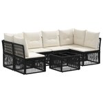 vidaXL Ensemble de canapé de jardin 7 Pièces Noir polyrotin