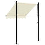 vidaXL Auvent rétractable crème 150x150 m tissu et acier