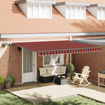 vidaXL Auvent Rétractable orange et marron 450 ×300 cm tissu