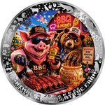 Monnaie HOG WILD HONEY BBQ AI-NIMALS Chaos at the Farm 1 Oz Argent 1000 Francs Cameroon 2026 (PRÉCOMMANDE)