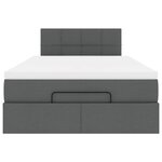 vidaXL Lit ottoman avec matelas gris foncé 120x200 cm tissu