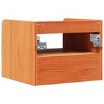 vidaXL Table de chevet avec tiroir 2 Pièces Marron cire 38 x 36 x 29 5 cm