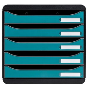 Module De Classement Big Box Plus 5 Tiroirs Skandi - Bleu Pacifique - Exacompta