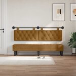 vidaXL Tête de lit suspendue Avec lumière LED Marron Velours