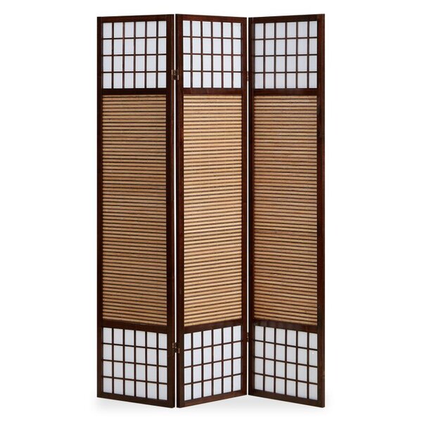 Paravent bois 3 pièces marron bambou pliable