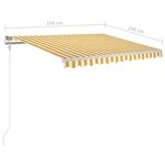 vidaXL Auvent rétractable automatique et poteaux 3 5x2 5 m Jaune blanc