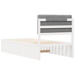 vidaXL Cadre de lit avec tête de lit rembourrée Gris clair 90 x 190 cm