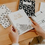 Carnet spirales et lignes - Les hirondelles en vol - Bleu