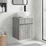 vidaXL Meuble de lavabo mural Sonoma gris 39 x 41 x 64 5 cm