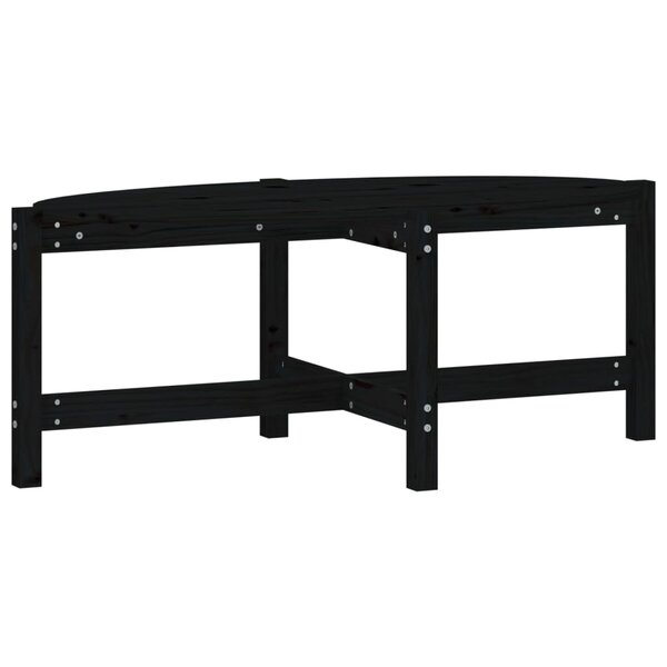 vidaXL Table basse Noir 118x63x45 cm Bois massif de pin