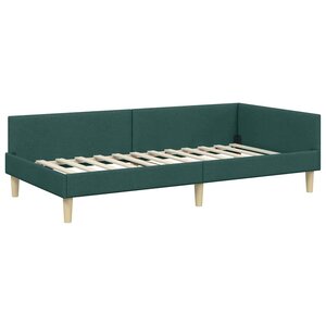 vidaXL Cadre de lit d'angle Vert foncé 100 x 200 cm tissu