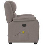 vidaXL Fauteuil de massage inclinable Taupe Tissu