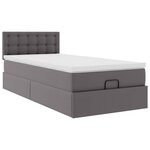 VidaXL Cadre de lit ottoman avec matelas gris 90x190 cm similicuir