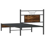 vidaXL Cadre de lit sans matelas chêne fumé 90x200cm bois d'ingénierie