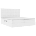 vidaXL Lit avec rangement et LED Blanc pur 180 x 200 cm Simili cuir