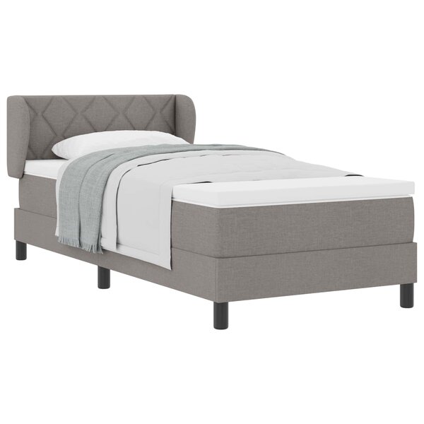 vidaXL Lit à ressorts avec matelas Taupe 90 x 190 cm tissu