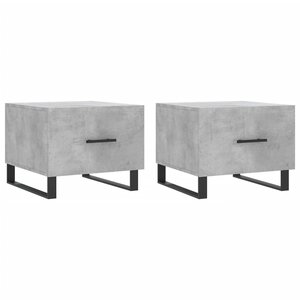 vidaXL Tables basses 2 Pièces gris béton 50x50x40 cm bois d'ingénierie