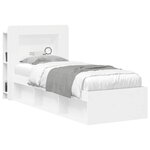 vidaXL Cabinet de Tête de Lit avec stockage Blanc Bois d’ingénierie