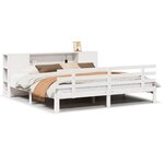 vidaXL Lit bibliothèque sans matelas blanc 180x200 cm bois pin massif