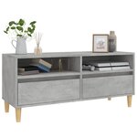 vidaXL Meuble TV gris béton 100x34 5x44 5 cm bois d'ingénierie