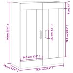 vidaXL Armoire murale chêne marron 69 5x34x90 cm bois d'ingénierie