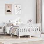 vidaXL Cadre de lit sans matelas blanc 140x190 cm bois de pin massif