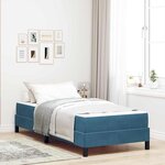 vidaXL Lit boxspring avec matelas Bleu foncé 90 x 190 cm Velours