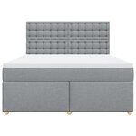 vidaXL Sommier à lattes de lit avec matelas Gris clair 180x200cm Tissu
