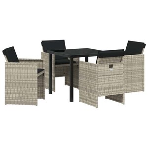 vidaXL Ensemble de salle à manger pour jardin 5 Pièces Gris clair