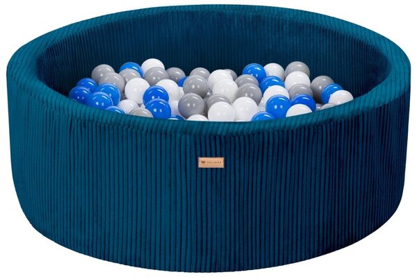Piscine à balles en velours côtelé avec 200 balles  diamètre env. 90 cm  bleu marine