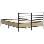 vidaXL Cadre de lit chêne sonoma 120x190 cm bois d'ingénierie et métal