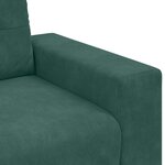 vidaXL Canapé deux places avec coussin Vert foncé Velours