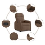vidaXL Fauteuil inclinable Marron Tissu