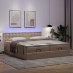 VidaXL Cadre de lit ottoman et matelas cappuccino 200x200cm similicuir